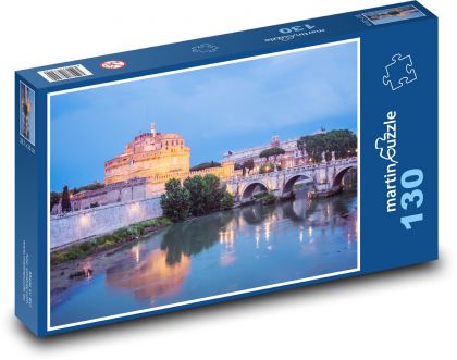 Andělský hrad - Řím, Itálie - Puzzle 130 dílků, rozměr 28,7x20 cm