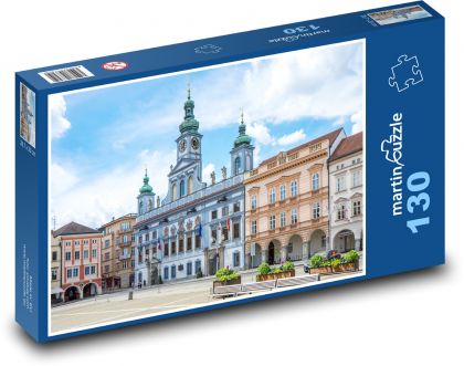 České Budějovice - náměstí, Česká republika - Puzzle 130 dílků, rozměr 28,7x20 cm