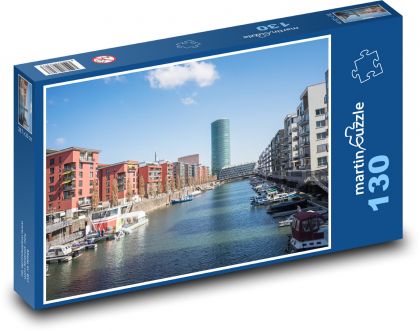 Kanál - rieka, mrakodrapy - Puzzle 130 dielikov, rozmer 28,7x20 cm 