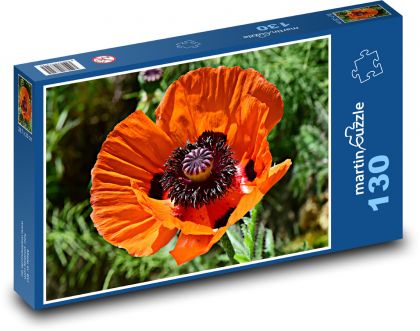 Mak - kvet, rastlina - Puzzle 130 dielikov, rozmer 28,7x20 cm 