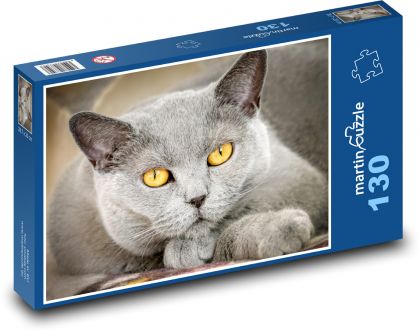 Domácí kočka - zvíře, kočička - Puzzle 130 dílků, rozměr 28,7x20 cm