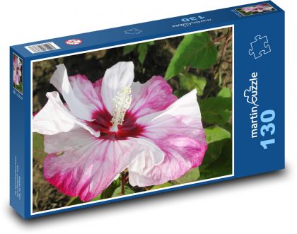Pink hibiscus - flower, flower - Puzzle 130 pieces, size 28.7x20 cm 