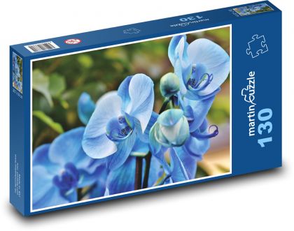 Modrá orchidej - květina, rostlina - Puzzle 130 dílků, rozměr 28,7x20 cm