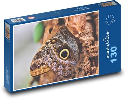 Motýl - hmyz, strom - puzzle 130 dílků