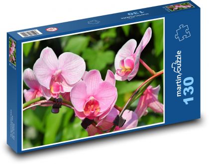 Orchid - pink flowers, plants - Puzzle 130 pieces, size 28.7x20 cm 