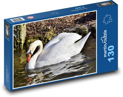Labuť - vodný vták, zviera - Puzzle 130 dielikov, rozmer 28,7x20 cm 