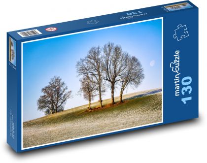Stromy - zima, sneh - Puzzle 130 dielikov, rozmer 28,7x20 cm 