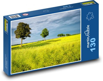 Pole řepky - příroda, stromy - puzzle 130 dílků