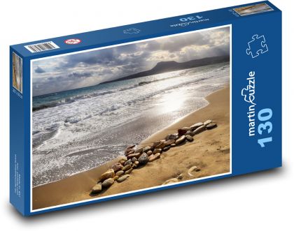 Kreta - Grecja, plaża - Puzzle 130 elementów, rozmiar 28,7x20 cm