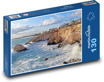 Skalnaté pobrežie - vlny, oceán - Puzzle 130 dielikov, rozmer 28,7x20 cm 