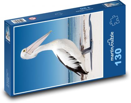 Pelikan australijski - ptak wodny, morski - Puzzle 130 elementów, rozmiar 28,7x20 cm