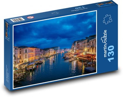 Canal Grande - vodní cesta, večer - Puzzle 130 dílků, rozměr 28,7x20 cm