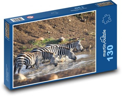 Zebra - savana, Afrika - Puzzle 130 dílků, rozměr 28,7x20 cm
