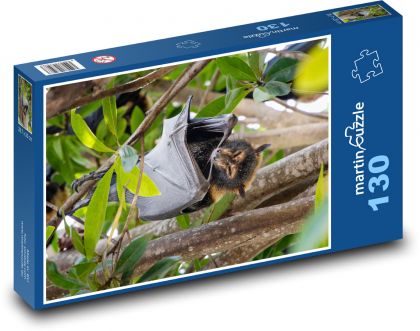 Lis latający - nietoperz, zwierzę - Puzzle 130 elementów, rozmiar 28,7x20 cm