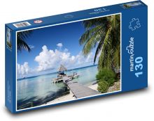 Atol Rangiroa - pláž, loď Puzzle 130 - 28,7x20 cm