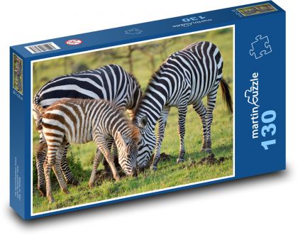 Zebra - pruhované zvíře, savec  - Puzzle 130 dílků, rozměr 28,7x20 cm