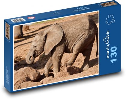 Africký slon - zviera, cicavec - Puzzle 130 dielikov, rozmer 28,7x20 cm 