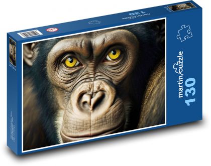 Opice - zvířecí portrét, oči - Puzzle 130 dílků, rozměr 28,7x20 cm