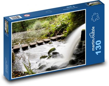 Vodopád - jezero, voda - puzzle 130 dílků