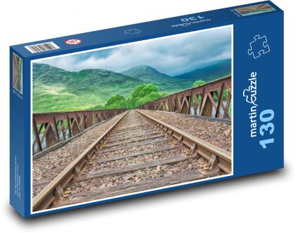 Tory kolejowe - linie kolejowe, tory kolejowe - Puzzle 130 elementów, rozmiar 28,7x20 cm