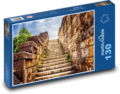 Stairs - masonry, road - Puzzle 130 pieces, size 28.7x20 cm 