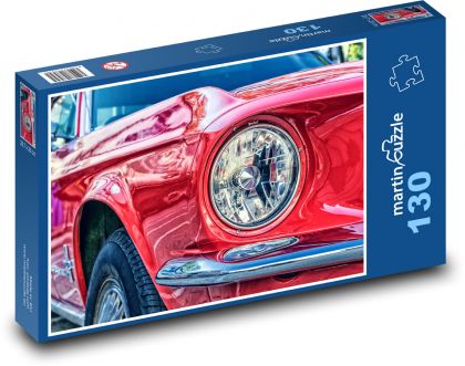 Ford Mustang - červené auto, vozidlo - Puzzle 130 dielikov, rozmer 28,7x20 cm 