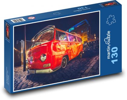 Retro bus - auto, starožitné auto - Puzzle 130 dielikov, rozmer 28,7x20 cm 