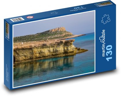 Cape Greco - Kypr, mořská vesnice - Puzzle 130 dílků, rozměr 28,7x20 cm