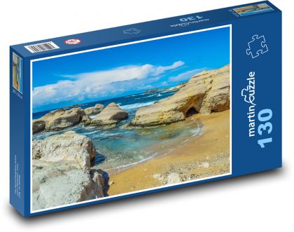 Strand - felsige Küste, Sand - Puzzle - 130 Teile