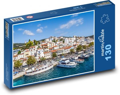 Skiathos - Greece, port - Puzzle 130 pieces, size 28.7x20 cm 