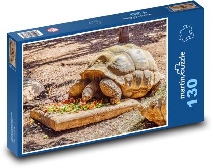 Obří želva - plaz, zvíře - Puzzle 130 dílků, rozměr 28,7x20 cm