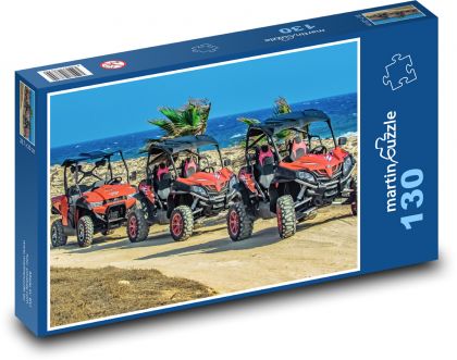 Čtyřkolky - terénní vozidla, pobřeží - puzzle 130 dílků