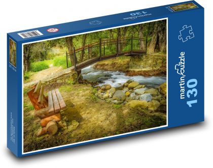 Řeka v lese - potok, příroda - Puzzle 130 dílků, rozměr 28,7x20 cm