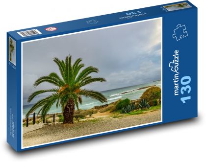 Palma na pobřeží - mraky, nebe - Puzzle 130 dílků, rozměr 28,7x20 cm