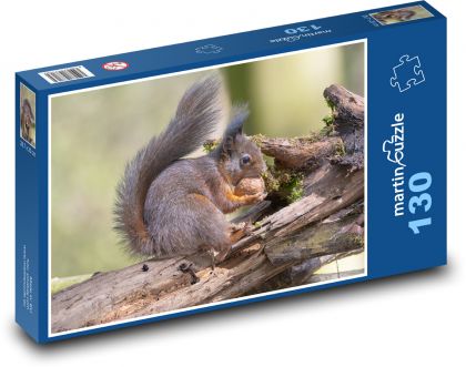 Veverička - orech, zviera - Puzzle 130 dielikov, rozmer 28,7x20 cm 