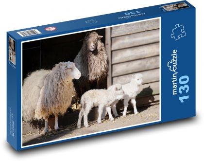 Ovce - dobytek, jehňata - puzzle 130 dílků