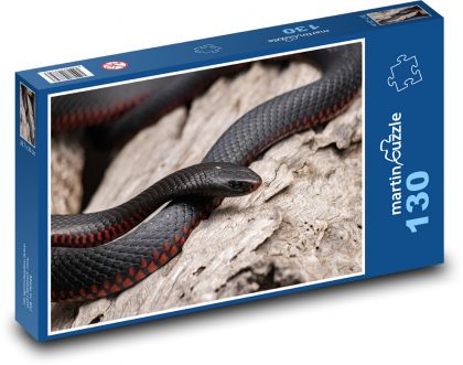 Černý had - plaz, zvíře - Puzzle 130 dílků, rozměr 28,7x20 cm