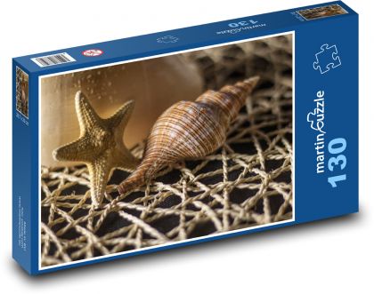 Mořská hvězdice - pláž, mušle - puzzle 130 dílků