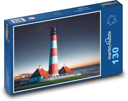 Maják - západ slnka, krajina - Puzzle 130 dielikov, rozmer 28,7x20 cm 