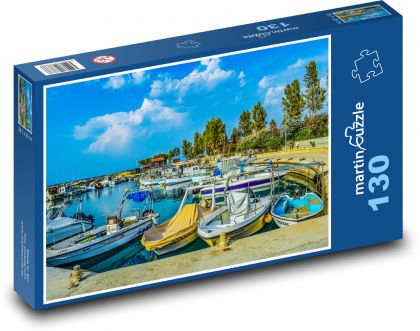 Rybársky prístav - lode, more - Puzzle 130 dielikov, rozmer 28,7x20 cm 