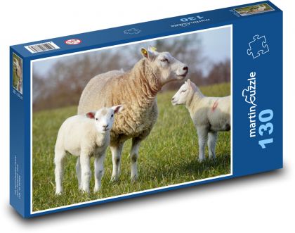 Schafe - Lämmer, Tiere - Puzzle - 130 Teile