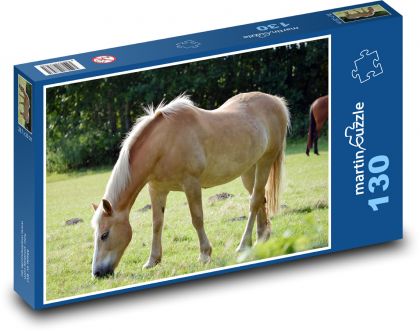 Kôň - pasienok, zviera - Puzzle 130 dielikov, rozmer 28,7x20 cm 
