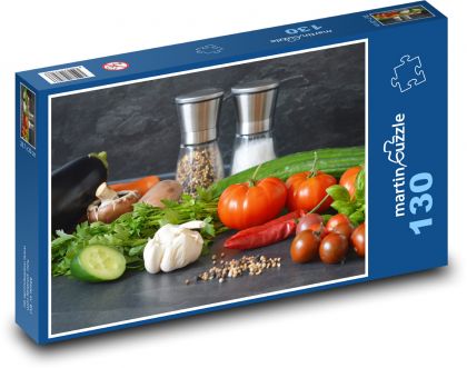 Gemüse - Lebensmittelzubereitung, Gewürze - Puzzle - 130 Teile