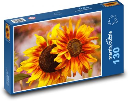 Slunečnice - květ, rostlina - Puzzle 130 dílků, rozměr 28,7x20 cm