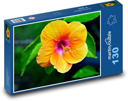 Žltý ibištek - kvet, záhrada - Puzzle 130 dielikov, rozmer 28,7x20 cm 