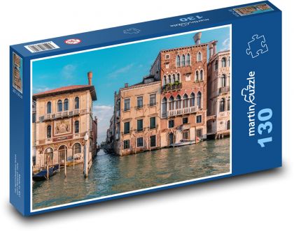 Kanál v Benátkách - město, Itálie - Puzzle 130 dílků, rozměr 28,7x20 cm