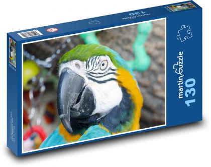 Papoušek ara - zvíře, pták  - Puzzle 130 dílků, rozměr 28,7x20 cm