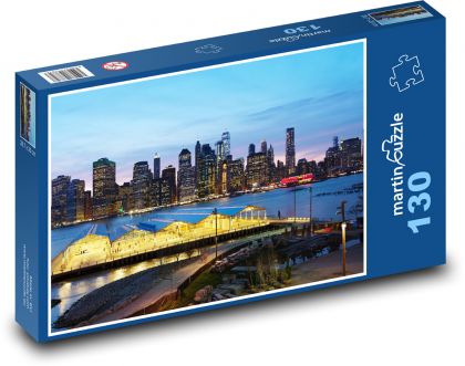 New York - Manhattan, noc - puzzle 130 dílků