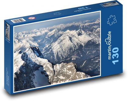 Zugspitze - śnieg, góry - Puzzle 130 elementów, rozmiar 28,7x20 cm