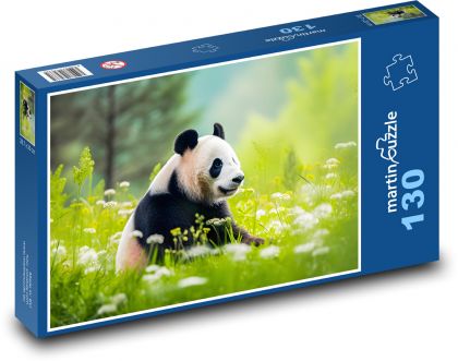 Panda - medveď, cicavec - Puzzle 130 dielikov, rozmer 28,7x20 cm 